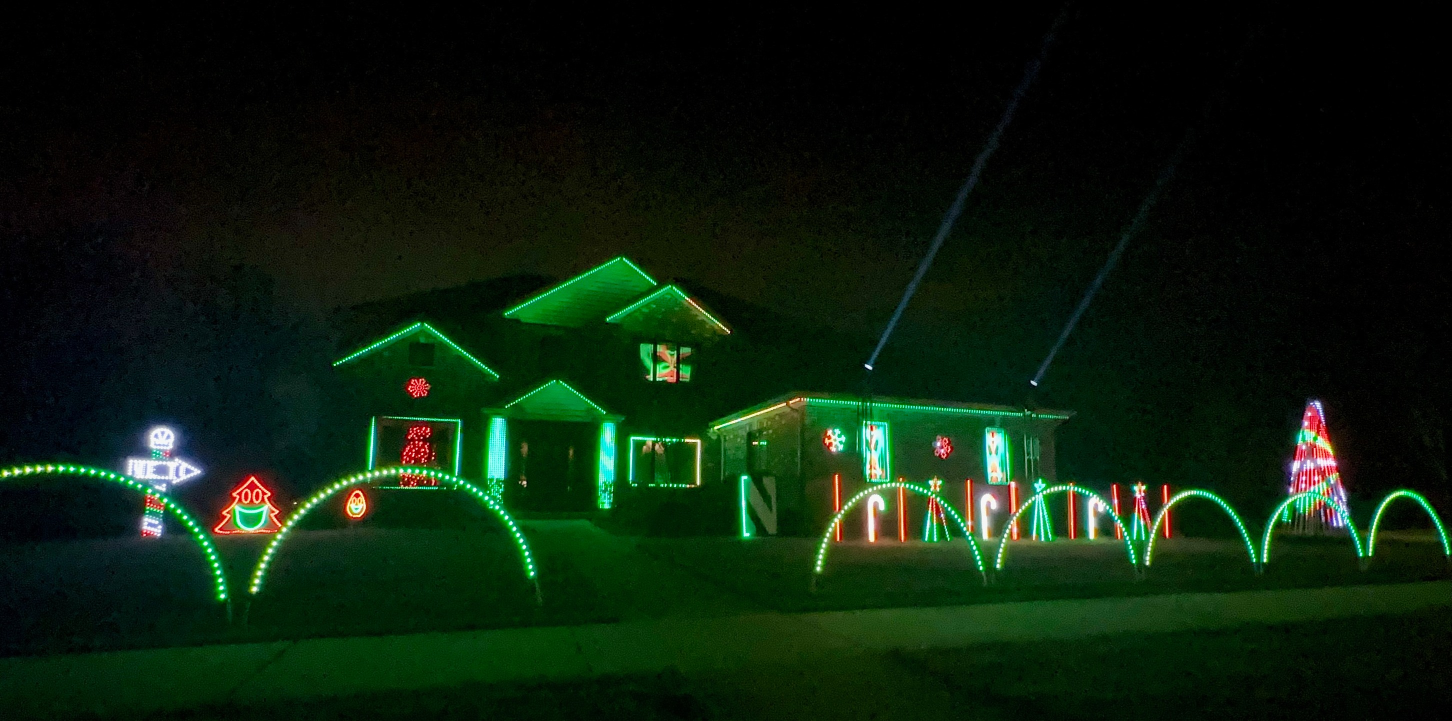 The Gandor Family Light Show illuminated for the holidays